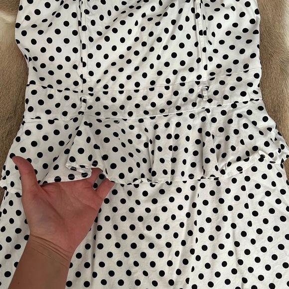 Grass Collection Polka Dot Halter Peplum - Picture 6 of 9